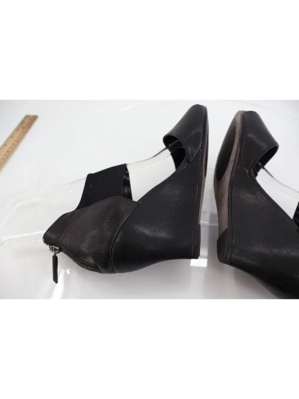 Eileen Fisher Women's Corona Sandal Size 9 Black Leather Mesh Ankle Strap - Picture 8 of 12